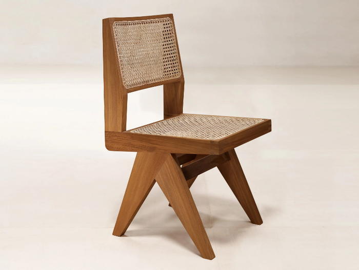 DINING CHAIR - Chair in teak and natural cane _ Phantom Hands